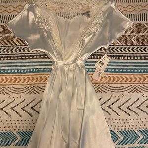Beautiful white silk robe